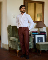 White Long Sleeve Interlock Polo