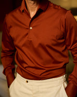 Rust Long Sleeve Interlock Polo