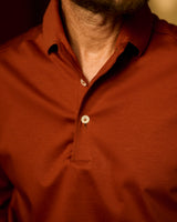 Rust Long Sleeve Interlock Polo