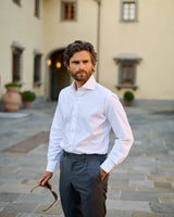 White Twill Solid Shirt Handmade
