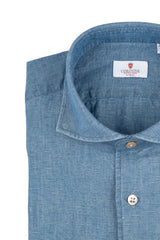 Light Blue Linen Blend Denim shirt
