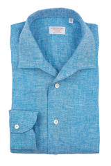 Camicia Capri Lino Turchese Scura