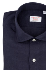 Blue Navy Linen Blend Shirt