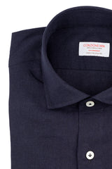 Blue Cotton Linen Shirt