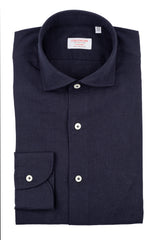 Blue Navy Linen Blend Shirt