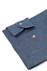 Blue Linen Blend Denim shirt