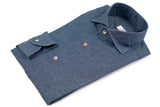 Blue Linen Blend Denim shirt