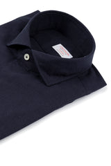 Blue Navy Linen Blend Shirt