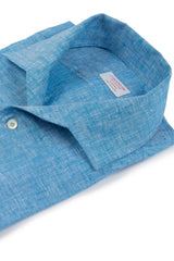 Camicia Capri Lino Turchese Scura