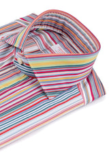 Bold Multi Striped Multi Color Poplin Shirt Handmade