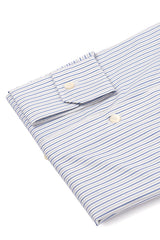 Striped Popeline Shirt Blue And White