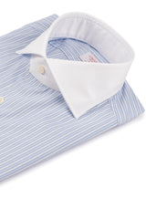White Collar Striped Popline Shirt