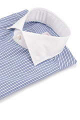 White Collar Striped Popline Shirt