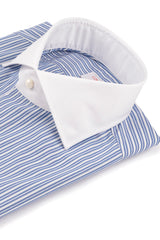 White Collar Striped Popline Shirt