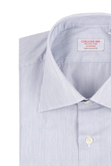 Striped Shirt In Fine Blue Poplin