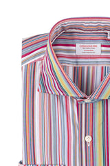 Bold Multi Striped Multi Color Poplin Shirt Handmade