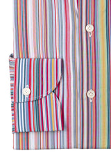 Bold Multi Striped Multi Color Poplin Shirt Handmade