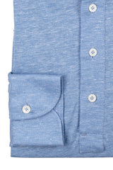 Polo Camicia Lino Cotone Azzurra