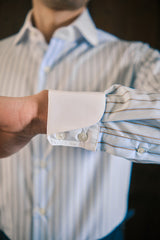 White Collar Striped Popeline Shirt