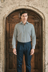 Striped Popeline Shirt Green