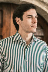 Striped Popeline Shirt Green