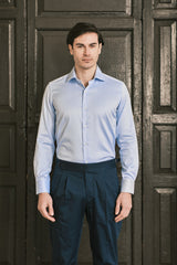Camicia Tinta Unita Twill Azzurra