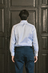 Camicia Tinta Unita Twill Azzurra