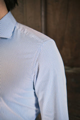 Camicia Righe Popeline Azzurra