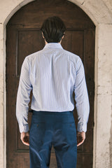 Camicia Righe Popeline Azzurra