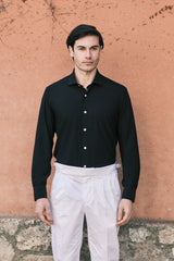 Black No Iron Techincal Fabrics Shirt