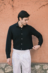 Black No Iron Techincal Fabrics Shirt