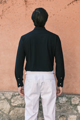 Black No Iron Techincal Fabrics Shirt