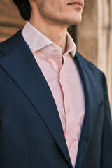 White Collar Striped Twill Shirt