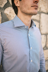 Camicia Righe Popeline Blue