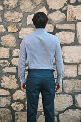 Camicia Righe Popeline Blue