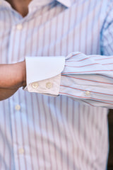 White Collar Striped Popeline Shirt