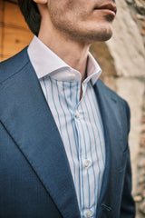 White Collar Striped Popeline Shirt