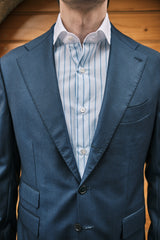 White Collar Striped Popeline Shirt