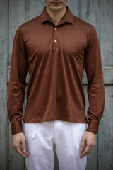 Polo Rust Manica Lunga One Piece Filo di Scozia