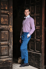 White Collar Striped Popeline Shirt