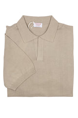 Blue Cotton Thread Polo Sweater Short Sleeve