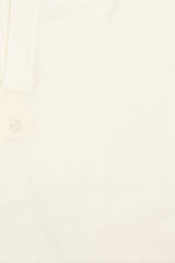 White Cotton Thread Polo Sweater Short Sleeve