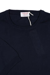 Blue Cotton Thread Sweater Short Sleeve