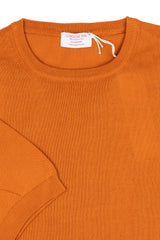 Orange Cotton Thread Sweater Short Sleeve