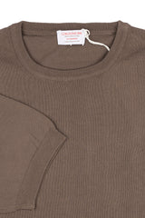Brown Cotton Thread Sweater Short Sleeve
