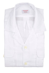 Italian Linen Shirt — Double Round Pocket — White