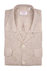 Italian Linen Shirt — Double Round Pocket — Beige