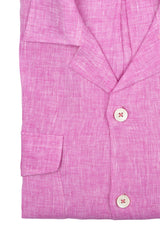 Italian Linen Shirt — Double Round Pocket — Pink
