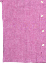 Italian Linen Shirt — Double Round Pocket — Pink