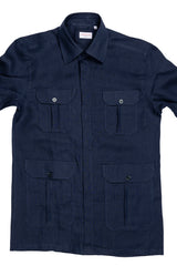 Safari Linen Overshirt Blue — Handmade Italian Linen Shirt | Cordone1956